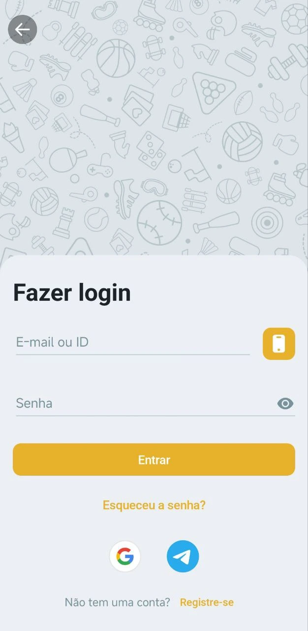 Início de sessão no aplicativo MelBet